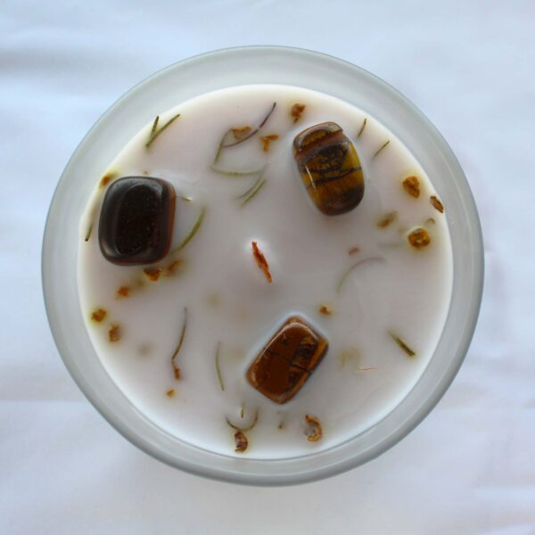 Vela de Jengibre y Piedra Preciosa de Ojo de Tigre - Vitalidad - Imagen 3