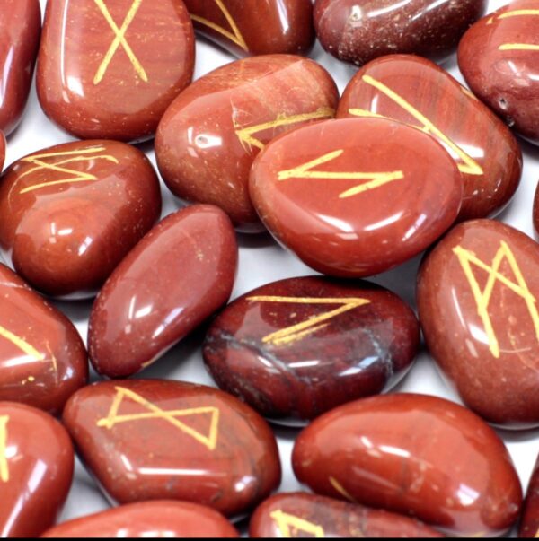 Piedras rúnicas artesanas - Jaspe rojo