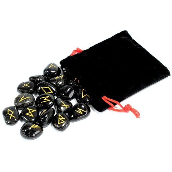 Piedras rúnicas artesanas - Ónix negro - Imagen 3
