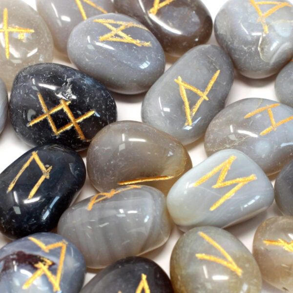 Piedras rúnicas artesanas - Ágata gris