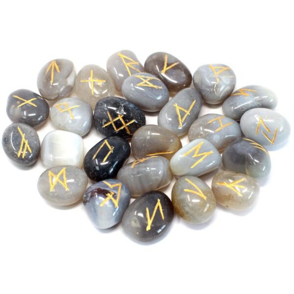 Piedras rúnicas artesanas - Ágata gris - Imagen 2