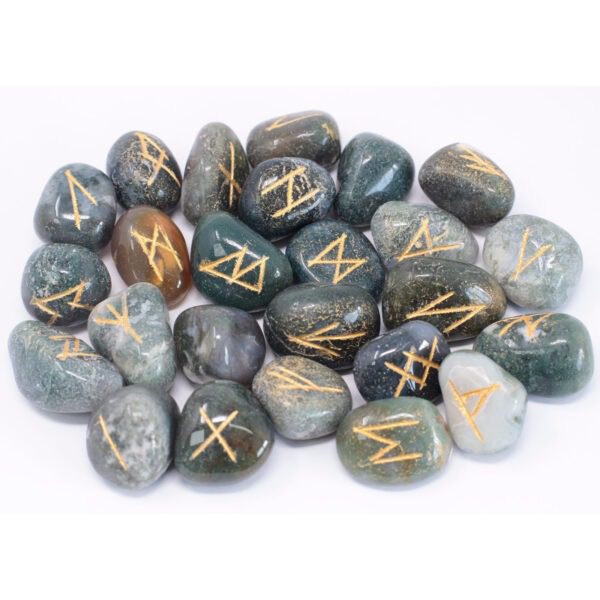 Piedras rúnicas artesanas - Ágata de musgo - Imagen 2