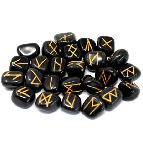 Piedras rúnicas artesanas - Ágata negra - Imagen 2