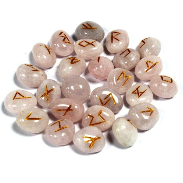 Piedras rúnicas artesanas - Cuarzo rosa - Imagen 2