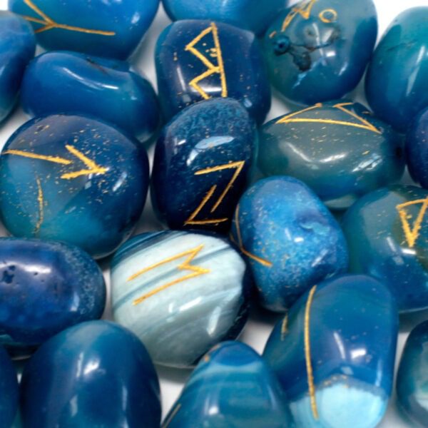 Piedras rúnicas artesanas - Onix azul