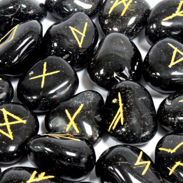 Piedras rúnicas artesanas - Ónix negro