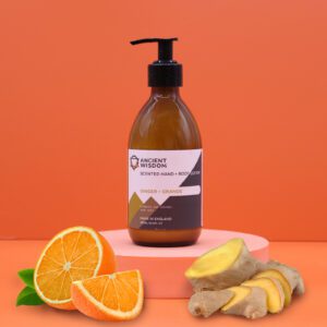 Locion corporal natural vegana sin parabenos jenguibre y naranja