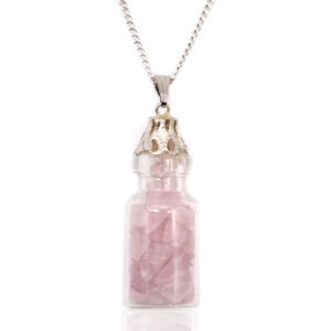 Collar Piedras Preciosas Embotelladas - Cuarzo Rosa