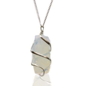 Collar Gema Envuelta en cascada - Opalita en bruto